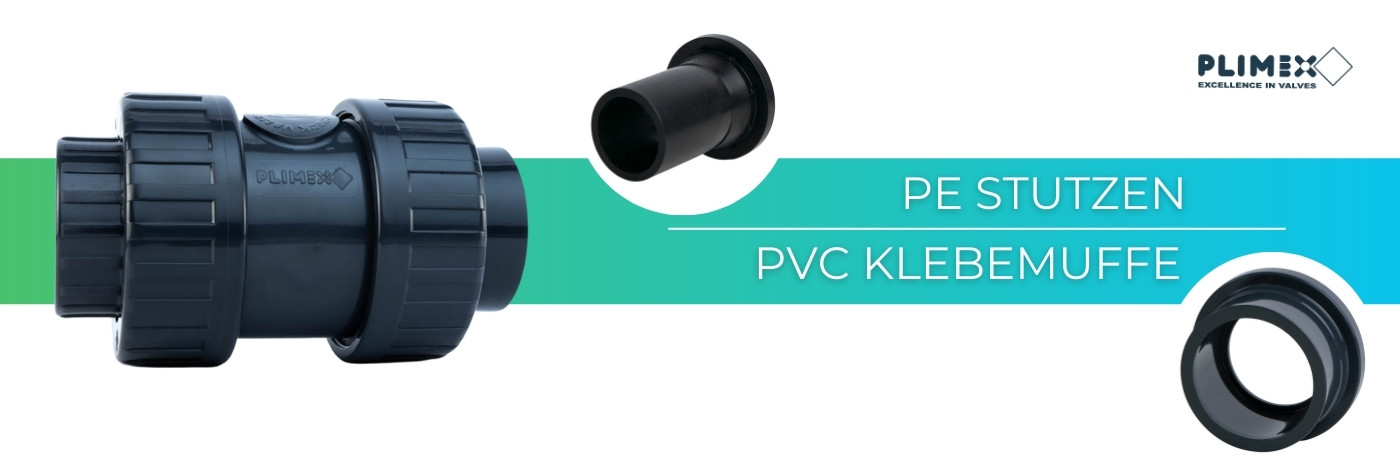 PVC Rückschlagventil Plimex – PE Stutzen x PVC Klebemuffe