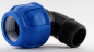 Preview: Blue-Eco Series Poelsan - PE Winkel 90 Grad mit Außengewinde 32mm x 1 Zoll KxAG