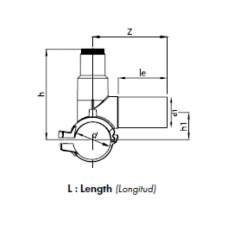 PE Elektroschweiß-Anbohrschelle Abgang seitl. - 40 x 32mm / Schweißschelle x Schweißstutzen