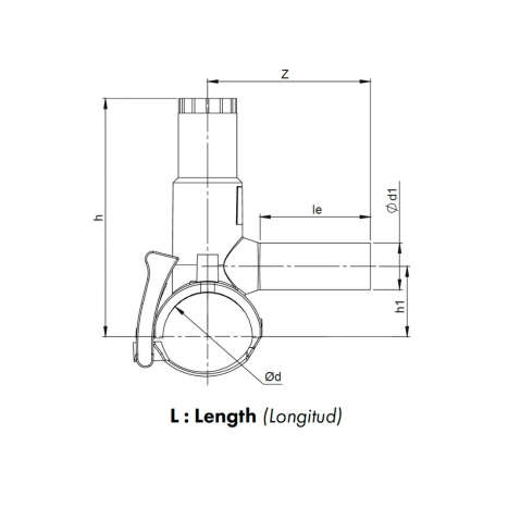 PE Elektroschweiß-Klappanbohrschelle Abgang seitl. - 63 x 25mm / Schweißschelle x Schweißstutzen