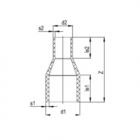 PE Elektroschweiß-Reduktion - 40 x 32mm / 1x Schweißstutzen / 1x Schweißstutzen reduziert