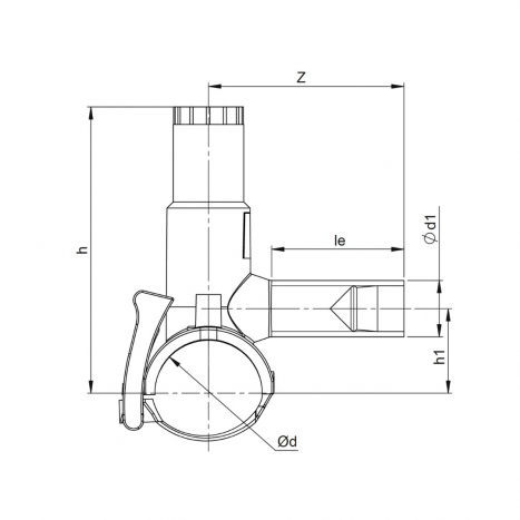 PE Elektroschweiß-Schelle mit Gasstop System Abgang seitl. - 40 x 32mm / Schweißschelle x Schweißstutzen