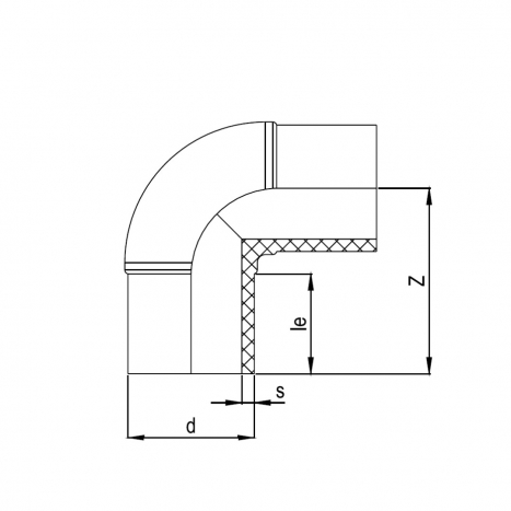 PE Elektroschweiß-Winkel 90° - 25 x 25mm / 2x Schweißstutzen