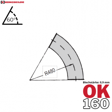 OK160 - 60° Bogen lackiert