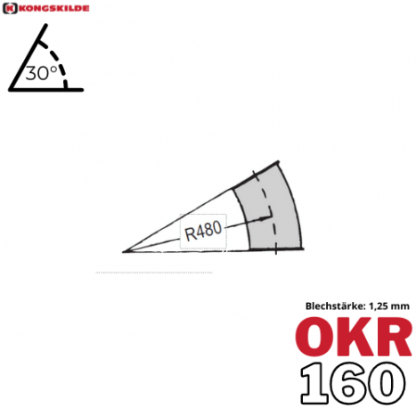 OKR160 - 30° Bogen, verzinkt