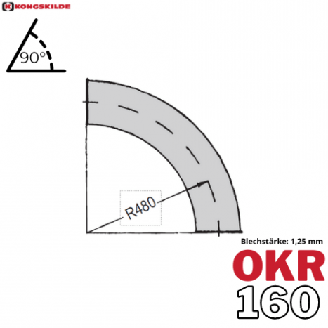 OKR160 - 90° Bogen, verzinkt