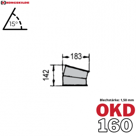 OKD160 - Bogen Segment 15° lackiert