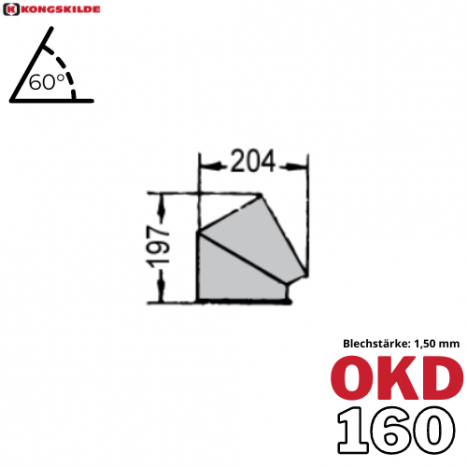 OKD160 - Bogen Segment 60° lackiert