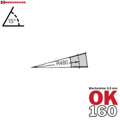 OK160 - 15° Bogen lackiert