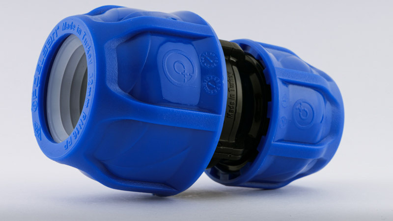 Blue-Eco Series Poelsan - PE Reduzierkupplung 32mm x 25mm Kx red. K