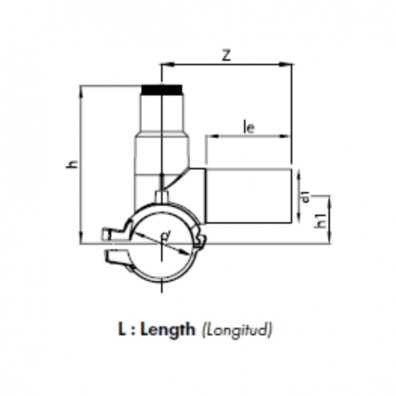 PE Elektroschweiß-Anbohrschelle Abgang seitl. - 40 x 32mm / Schweißschelle x Schweißstutzen