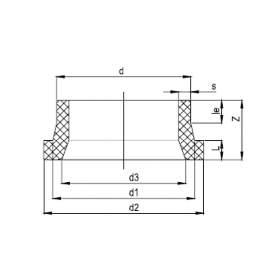 PE Elektroschweiß-Flanschadapter - 560 x 560mm / Schweißstutzen