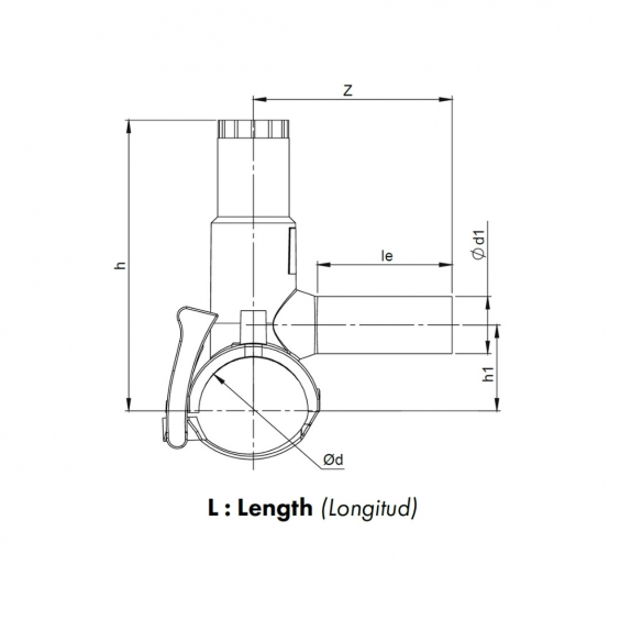 PE Elektroschweiß-Klappanbohrschelle Abgang seitl. - 63 x 25mm / Schweißschelle x Schweißstutzen