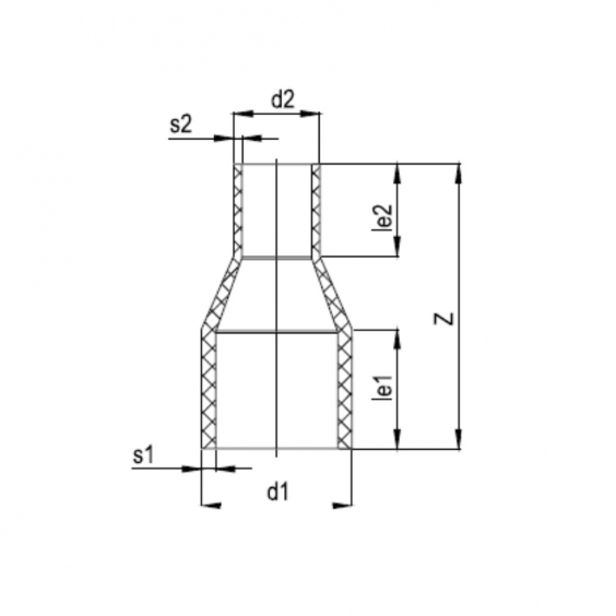 PE Elektroschweiß-Reduktion - 40 x 32mm / 1x Schweißstutzen / 1x Schweißstutzen reduziert