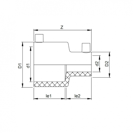 PE Elektroschweiß-Reduktion - 63 x 50mm / Schweißmuffe x reduzierte Schweißmuffe