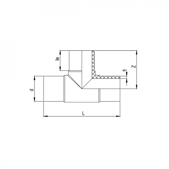 PE Elektroschweiß-T-Stück - 3x 25mm / 3x Schweißstutzen