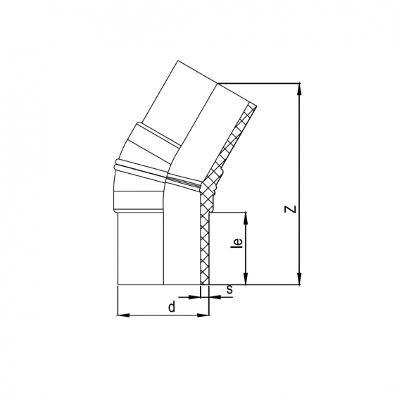 PE Elektroschweiß-Winkel 30° - 400 x 400mm / 2x Schweißstutzen