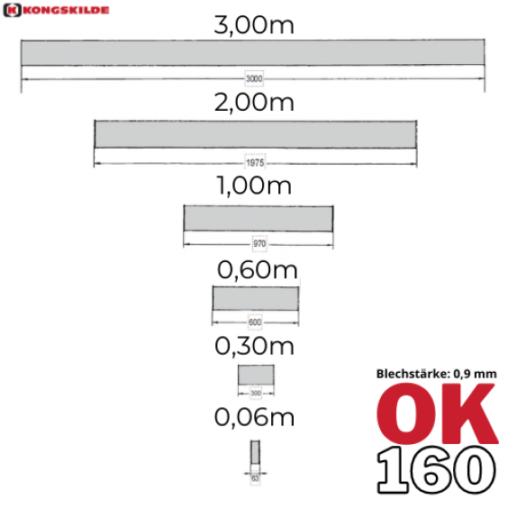 OK160 - 0,6 m Rohr, verzinkt