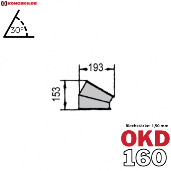 OKD160 - Bogen Segment 30° lackiert