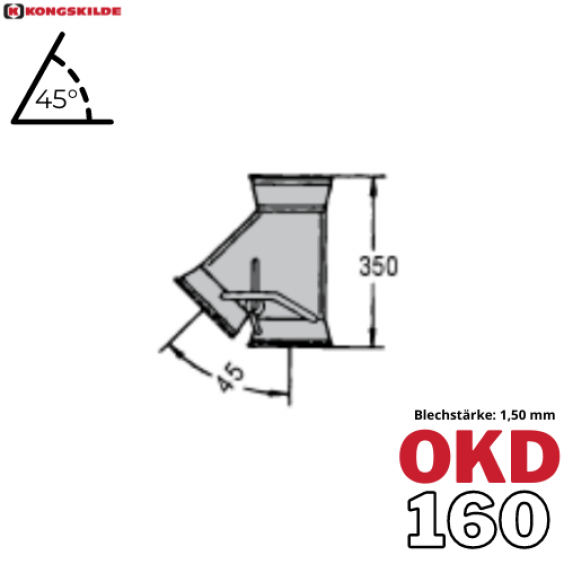 OKD160 - 45° 2-Wegeverteiler, lack.