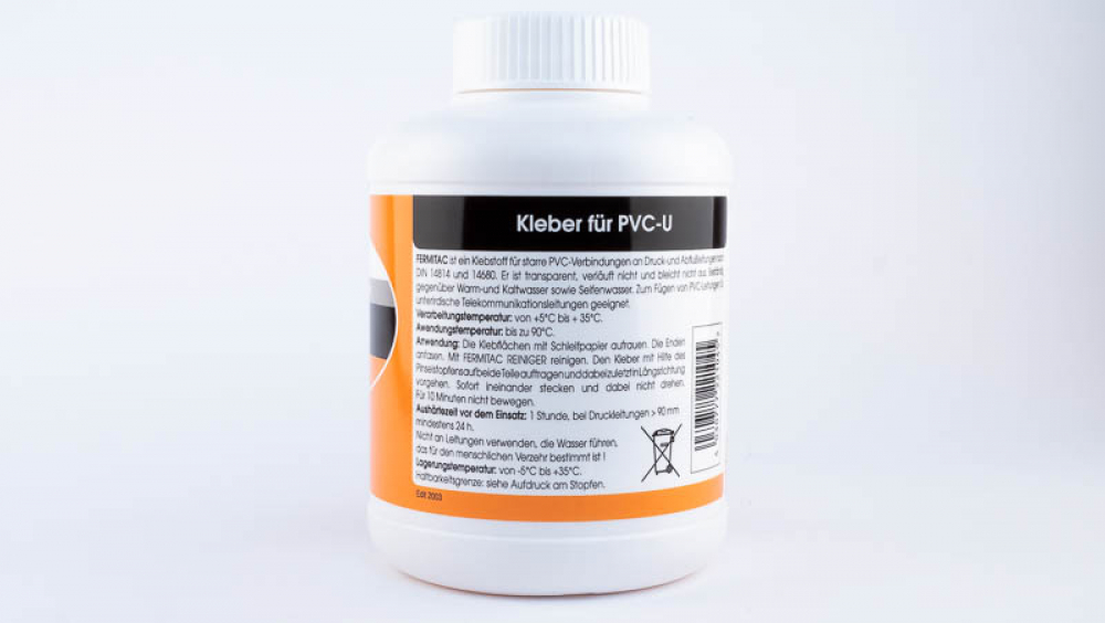 PVC-U Kleber mit Pinsel - Fermitac - 500g Flasche (Fermitac  Kleber)